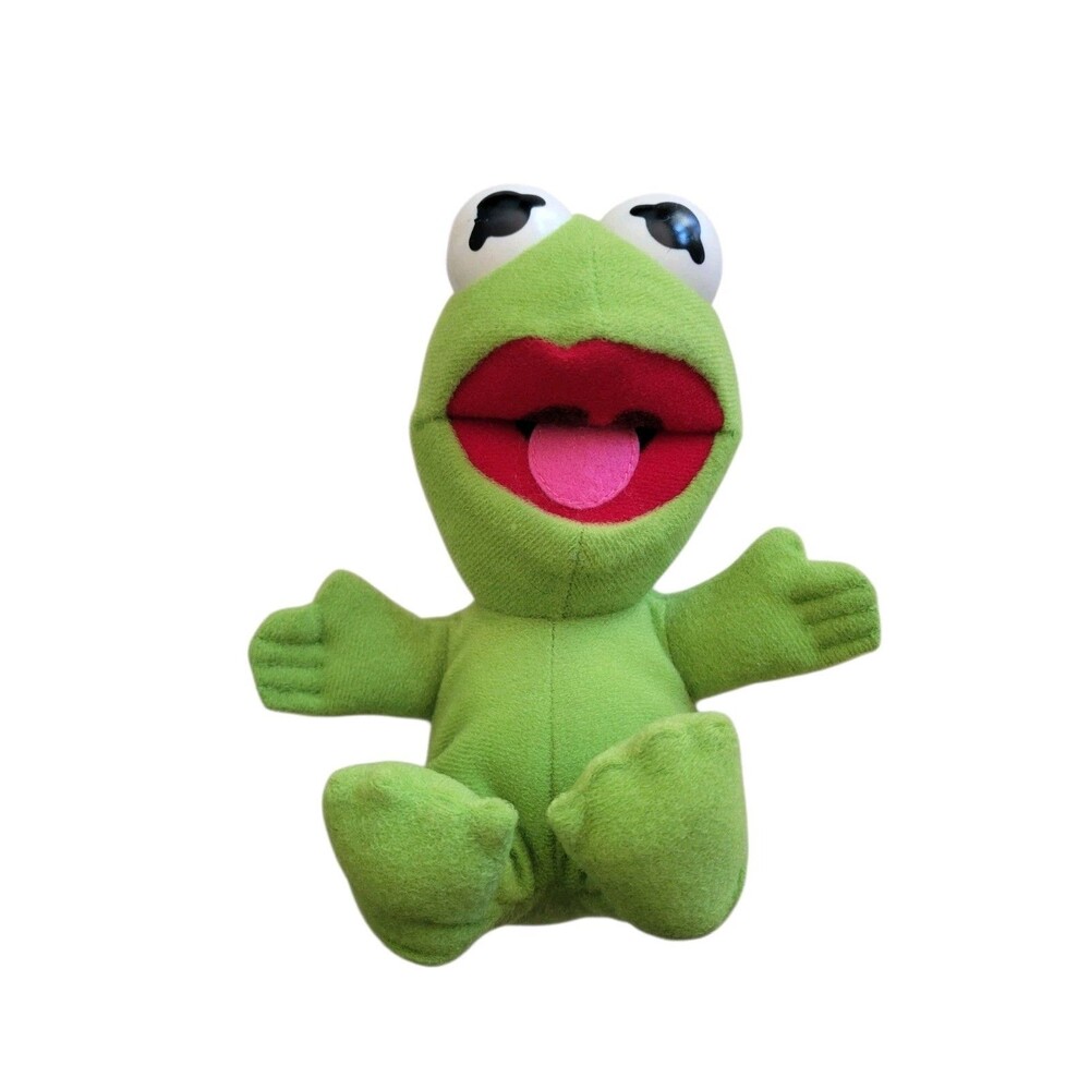 Vintage 1987 Baby Kermit the Frog Plush Muppet Babies Jim Henson 6.5”
